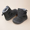 Zapatos de invierno para niños negros con velcro y forro polar