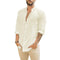 White long-sleeve linen shirt for men