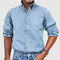 Chemise Homme Bleu à Manches Longues Boutonnée Casual