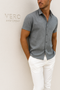 Chemise à manches courtes grise pour homme Vero Amsterdam