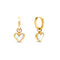 Boucles d'oreilles pendantes cœur dorées et blanches