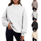 Sweat-shirt Femme Col Montant Manches Longues Casual