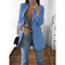 Blazer Mujer Azul Claro Casual de Manga Larga