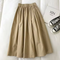 Jupe longue plissée beige pour femme