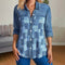 Bluza patchwork din denim cu mâneci lungi pentru femei