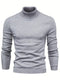 Jersey de cuello alto gris para hombre de punto ajustado
