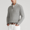 Jersey de lana trenzado gris con cremallera para hombre
