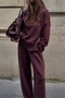 Γυναικεία Casual Εμφάνιση Μπλούζα και Παντελόνι Bordeaux