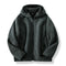 Chaqueta polar con capucha para hombre con cremallera negra