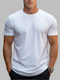 Camiseta blanca para hombre de manga corta