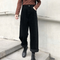 Pantaloni din catifea cu reiat negru pentru bărbați