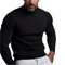 Pulover negru din tricot cu dungi pentru bărbați