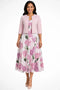 Set rochie maxi cu flori și jachetă scurtă