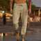 Pantaloni de trening bărbați bej, stil casual, plajă