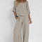Elegant sæt med kortærmet bluse og løstsiddende bukser – Dit nye must-have outfit