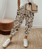Pantaloni casual cu imprimeu geometric pentru femei
