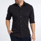 Chemise Homme Noire à Manches Longues Boutonnée