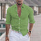 Cămașă bărbați verde cu mâneci lungi casual