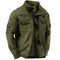 Veste cargo structurée premium pour homme – Veste militaire en coton à col montant