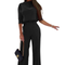 Haine femei set negru, top și pantaloni eleganți