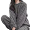 Felpa e pantaloni donna in pile grigio morbido