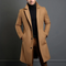Brown wool coat for men with lapel collar