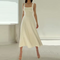Rochie midi albă fără mâneci pentru femei