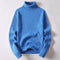 Maglione in maglia blu a collo alto da uomo