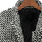 Manteau en laine à motif pied-de-poule noir et blanc