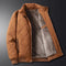 Brown quilted jacket with fur lining for men