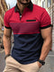 Polo uomo rosso e blu a righe maniche corte