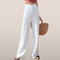 Pantalon large en lin blanc pour femme
