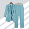 Costum damă albastru deschis, sacou și pantaloni, set