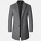 Gray wool coat for men with quilted lining