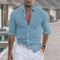 Men's linen shirt with a spread collar