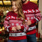Jersey de Navidad rojo con motivo de reno y copos de nieve unisex