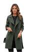 Cappotto verde da donna a doppio petto con tasche